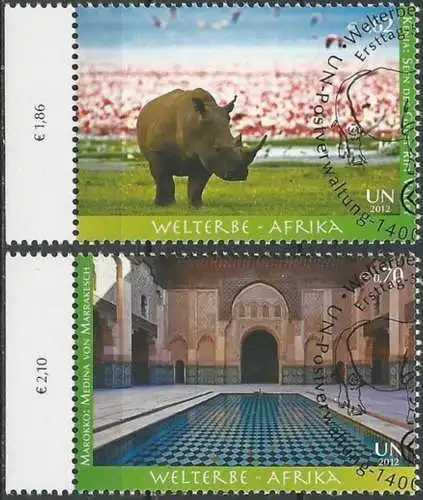 UNO WIEN 2012 Mi-Nr. 756/57 o used - aus Abo