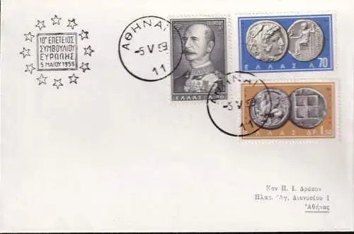 GRIECHENLAND 1959 Mi-Nr. 656, 699, 701 CEPT Brief