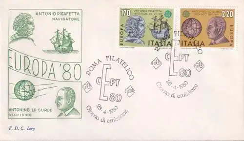 ITALIEN 1980 Mi-Nr. 1686/87 CEPT FDC