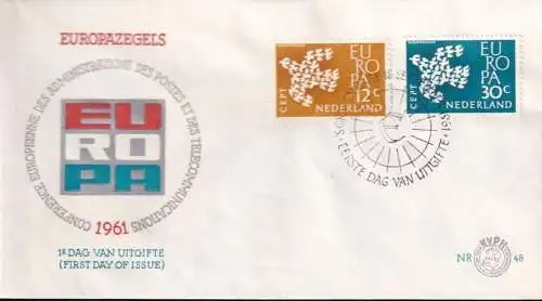 NIEDERLANDE 1961 Mi-Nr. 765/66 CEPT FDC