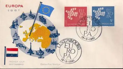 LUXEMBURG 1961 Mi-Nr. 647/48 CEPT FDC