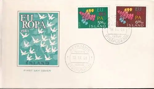 ISLAND 1961 Mi-Nr. 354/55 CEPT FDC