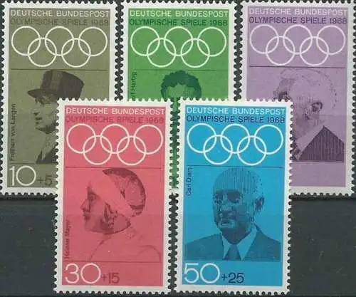 DEUTSCHLAND 1968 Mi-Nr. 561/65 ** MNH