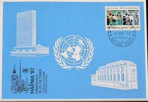 UNO GENF 1987 Mi-Nr. 176 Blaue Karte - blue card
