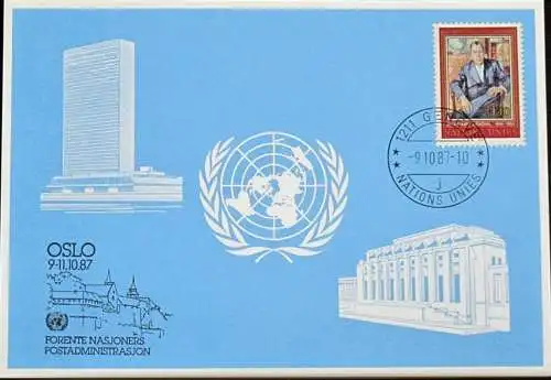 UNO GENF 1987 Mi-Nr. 175 Blaue Karte - blue card