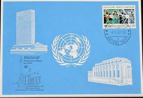 UNO GENF 1987 Mi-Nr. 174 Blaue Karte - blue card