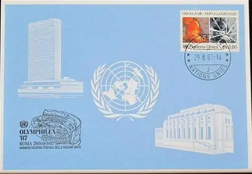 UNO GENF 1987 Mi-Nr. 173 Blaue Karte - blue card