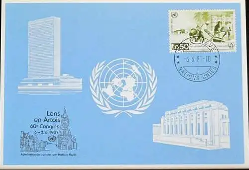 UNO GENF 1987 Mi-Nr. 172 Blaue Karte - blue card