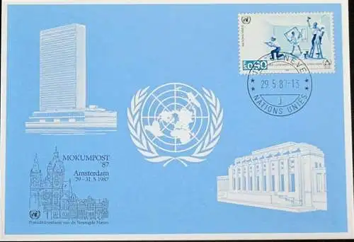 UNO GENF 1987 Mi-Nr. 171 Blaue Karte - blue card