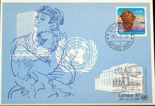 UNO GENF 1987 Mi-Nr. 170 Blaue Karte - blue card