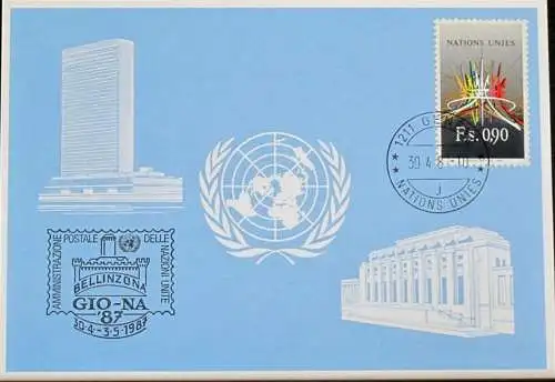 UNO GENF 1987 Mi-Nr. 169 Blaue Karte - blue card