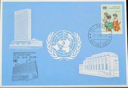 UNO GENF 1985 Mi-Nr. 158 Blaue Karte - blue card