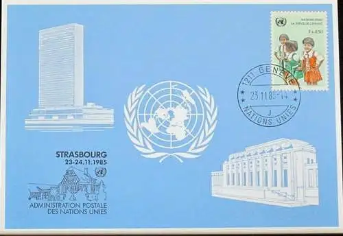 UNO GENF 1985 Mi-Nr. 157 Blaue Karte - blue card