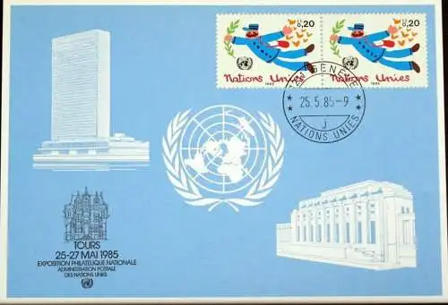 UNO GENF 1985 Mi-Nr. 149 Blaue Karte - blue card