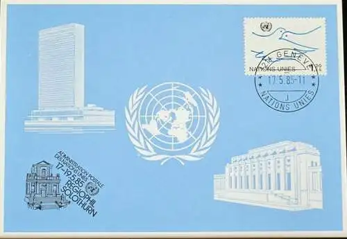 UNO GENF 1985 Mi-Nr. 148 Blaue Karte - blue card