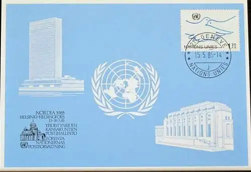 UNO GENF 1985 Mi-Nr. 147 Blaue Karte - blue card