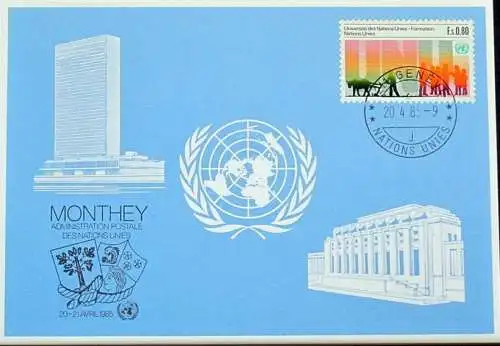 UNO GENF 1985 Mi-Nr. 145 Blaue Karte - blue card