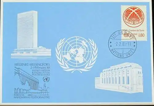 UNO GENF 1985 Mi-Nr. 142 Blaue Karte - blue card