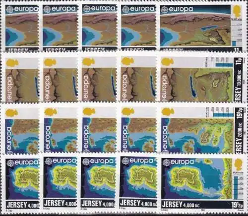 JERSEY 1982 Mi-Nr. 278/81 5 Sätze ** MNH