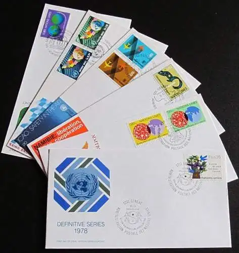UNO GENF 1978 Mi-Nr. 72-80 FDC kompletter Jahrgang