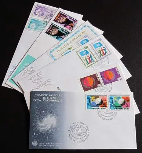 UNO GENF 1975 Mi-Nr. 46-55 FDC kompletter Jahrgang