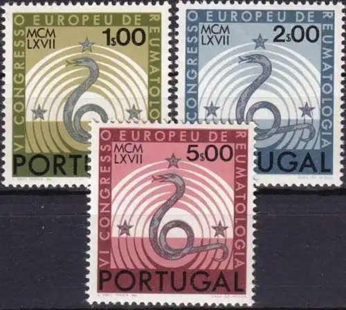 PORTUGAL 1967 Mi-Nr. 1040/42 ** MNH