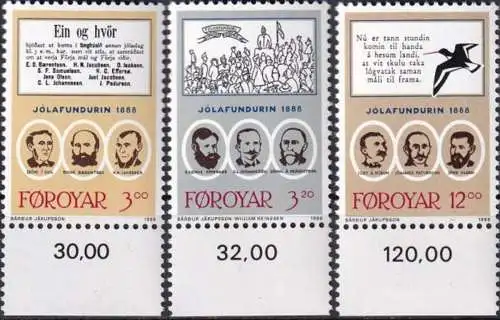 FÄRÖER 1988 Mi-Nr. 172/74 ** MNH