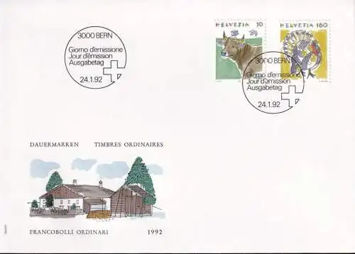 SCHWEIZ 1992 Mi-Nr. 1461/62 FDC