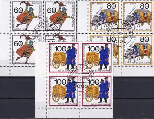 BERLIN 1989 Mi-Nr. 852/54 Eckrand-Viererblocks o used - aus Abo