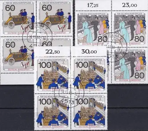 DEUTSCHLAND 1990 Mi-Nr. 1474/76 Viererblocks o used - aus Abo