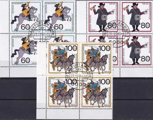 DEUTSCHLAND 1989 Mi-Nr. 1437/39 Eckrand-Viererblocks o used - aus Abo