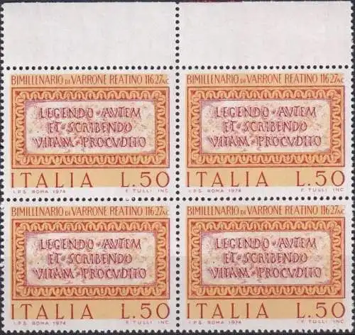 ITALIEN 1974 Mi-Nr. 1463 Viererblock ** MNH