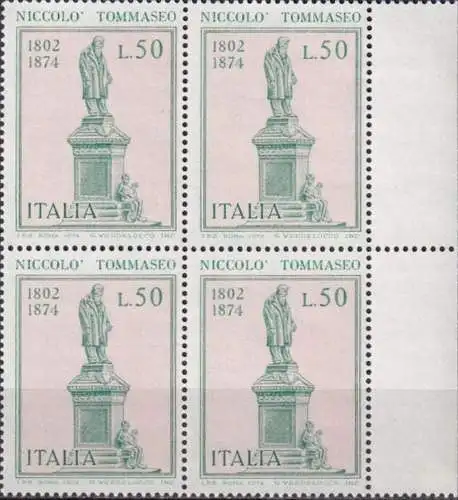 ITALIEN 1974 Mi-Nr. 1457 Viererblock ** MNH