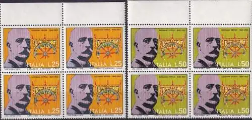 ITALIEN 1972 Mi-Nr. 1356/57 Viererblocks ** MNH