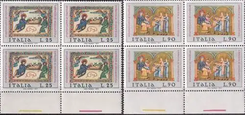 ITALIEN 1971 Mi-Nr. 1354/55 Viererblocks ** MNH