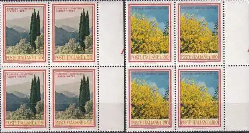 ITALIEN 1968 Mi-Nr. 1292/93 Viererblocks ** MNH