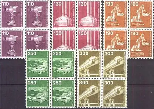 BERLIN 1982 Mi-Nr. 668/72 Viererblock ** MNH