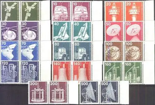BERLIN 1975 Mi-Nr. 494/07 waagerechte Paare vom Rand ** MNH