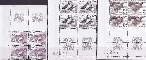ISLAND 1980 Mi-Nr. 558/60 Viererblocks ** MNH