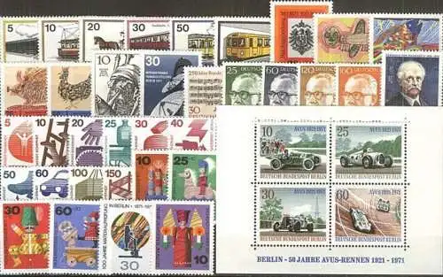 BERLIN 1971 Mi-Nr. 379-417 Jahrgang ohne CD ** MNH