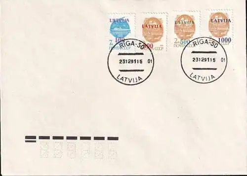 LETTLAND 1991 Mi-Nr. 313/16 FDC