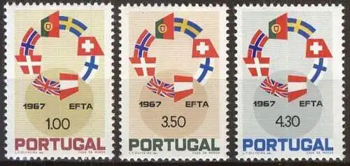 PORTUGAL 1967 Mi-Nr. 1043/45 ** MNH