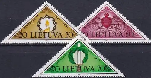 LITAUEN 1991 Mi-Nr. 477/79 ** MNH