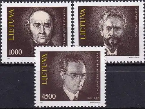 LITAUEN 1993 Mi-Nr. 523/25 ** MNH