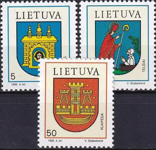 LITAUEN 1993 Mi-Nr. 526/28 ** MNH