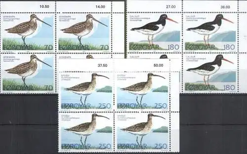 FÄRÖER 1977 Mi-Nr. 28/30 Eckrand-Viererblocks ** MNH