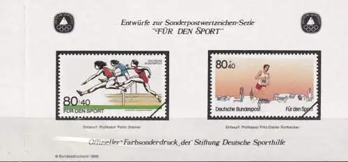 DEUTSCHLAND 1986 Farbsonderdruck der Entwürfe "Für den Sport"