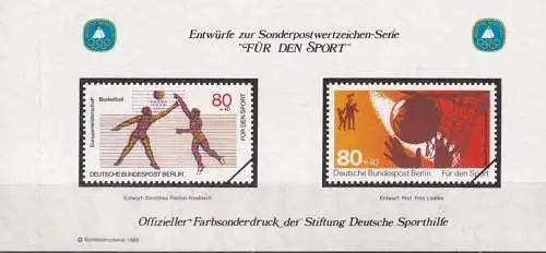 DEUTSCHLAND 1985 Farbsonderdruck der Entwürfe "Für den Sport"