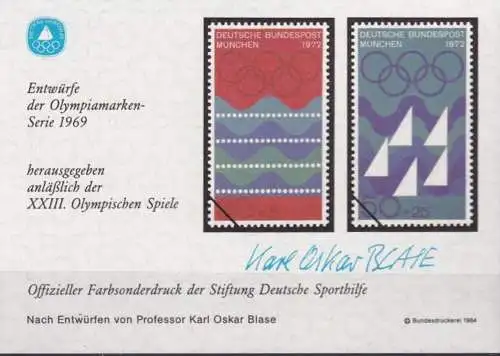 DEUTSCHLAND 1984 Farbsonderdruck der Entwürfe "Olympische Spiele"