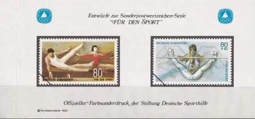 DEUTSCHLAND 1983 Farbsonderdruck der Entwürfe "Für den Sport"